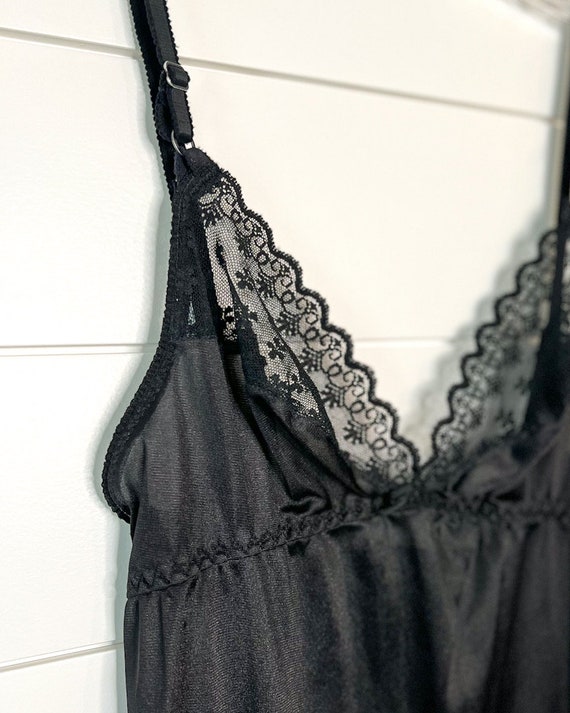 Vintage Black Silky and Lace Lingerie - image 2
