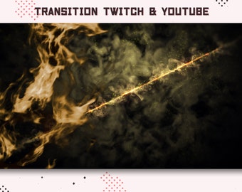 Transición animada de katana de fuego de samurái de Twitch en japonés / Transición de transmisión / Superposición / Paquete de transmisión / Escenas / Jugador / Samurái / Anime