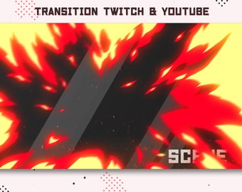 Animerad Twitch Dragon Trasition Fire / Stream börjar snart / Overlay / Streampack / Scener / Gamer / Fire