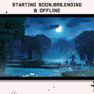 Animierte Twitch Minecraft Pixel Swamp / Stream ab bald / Be right back / Stream endend / Stream offline / Steve / Alex