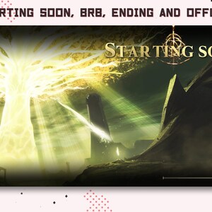 Geanimeerde Twitch Elden Ring-scènes / Begint binnenkort / Einde / Ben zo terug / Streampakket / Gamer / Anime / Dark Souls