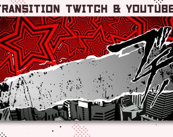 Animated Twitch Persona 5 Transition / Overlay / Twitch Pack / Transition Stinger / Gamer / Anime / Manga / Joker / Morgana