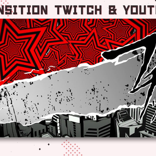 Animated Twitch Persona 5 Transition / Overlay / Twitch Pack / Transition Stinger / Gamer / Anime / Manga / Joker / Morgana