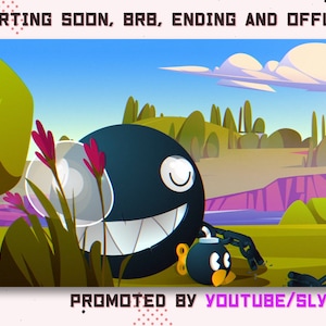 Animierter Twitch Chomp Chomp Mario Cute Chill / Stream beginnt bald / Be right back / Stream endet / Stream offline / Lo Fi / Kawaii