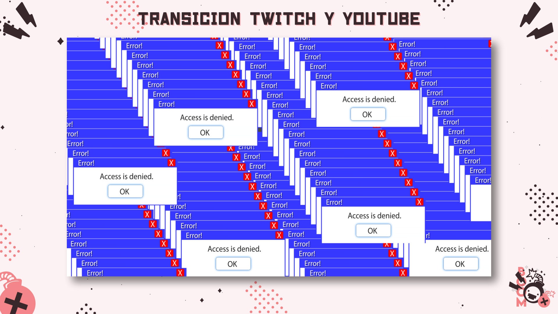 Stream Screen Blue Animated Twitch Blue Screen Trasition Glitch Error / Stream Starting ...