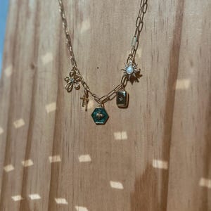 Custom Charm Necklace/Carabiner Charm Necklace/Gold-filled Charm Necklace