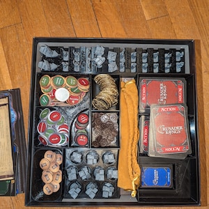 Crusader Kings Insert. Fits expansion minis. Quick setup.