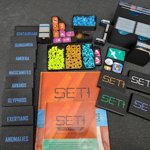 SETI + Fits Space Agencies Expansion Board Game Insert - Fits in core box- Free US Shipping