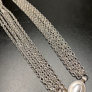 Vintage Avon Layered Multi-Strand silver tone necklace