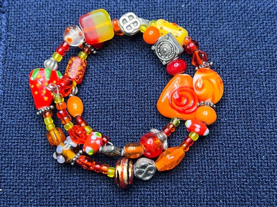 Boho Style Memory Wire Wrap Bracelet - image 3