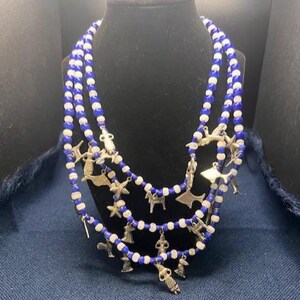 Handcrafted Glass Bead Necklace and Earrings