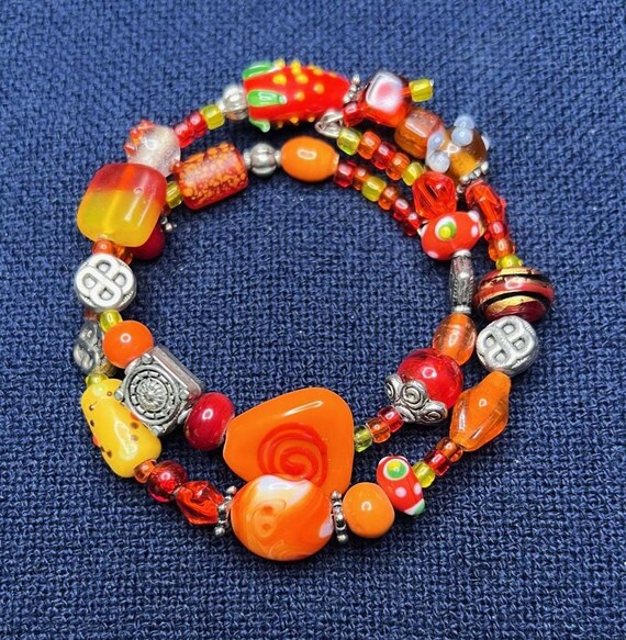 Boho Style Memory Wire Wrap Bracelet - image 6