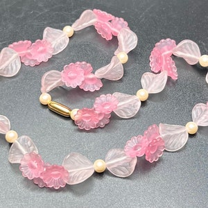 Vintage 1986 Avon Frosted Pastel Blossoms Necklace image 1