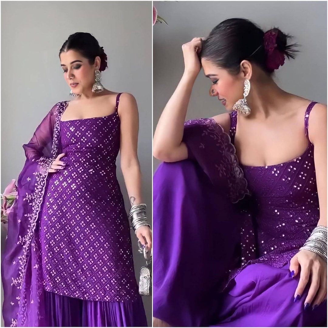 Purple Punjabi Suit Salwar Kameez for Womenpakistani Wedding Etsy