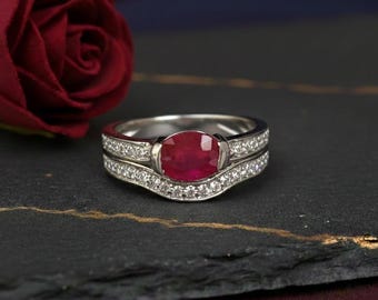 Handmade Ruby Gemstone Ring: Solid Silver July Birthstone, Engagement Promise Ring Women, Anniversary Birthday Gift, Romantic Boho Jewelry