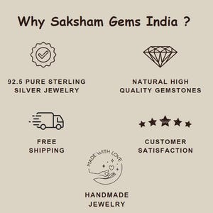 925 Sterling Silver Jewelry, Natural High Quality Gemstones Used, Free Shipping Worldwide, 100% Customer Satisfaction, Handmade Jewelry Gift, Saksham Gems India, SakshamGemsIndia