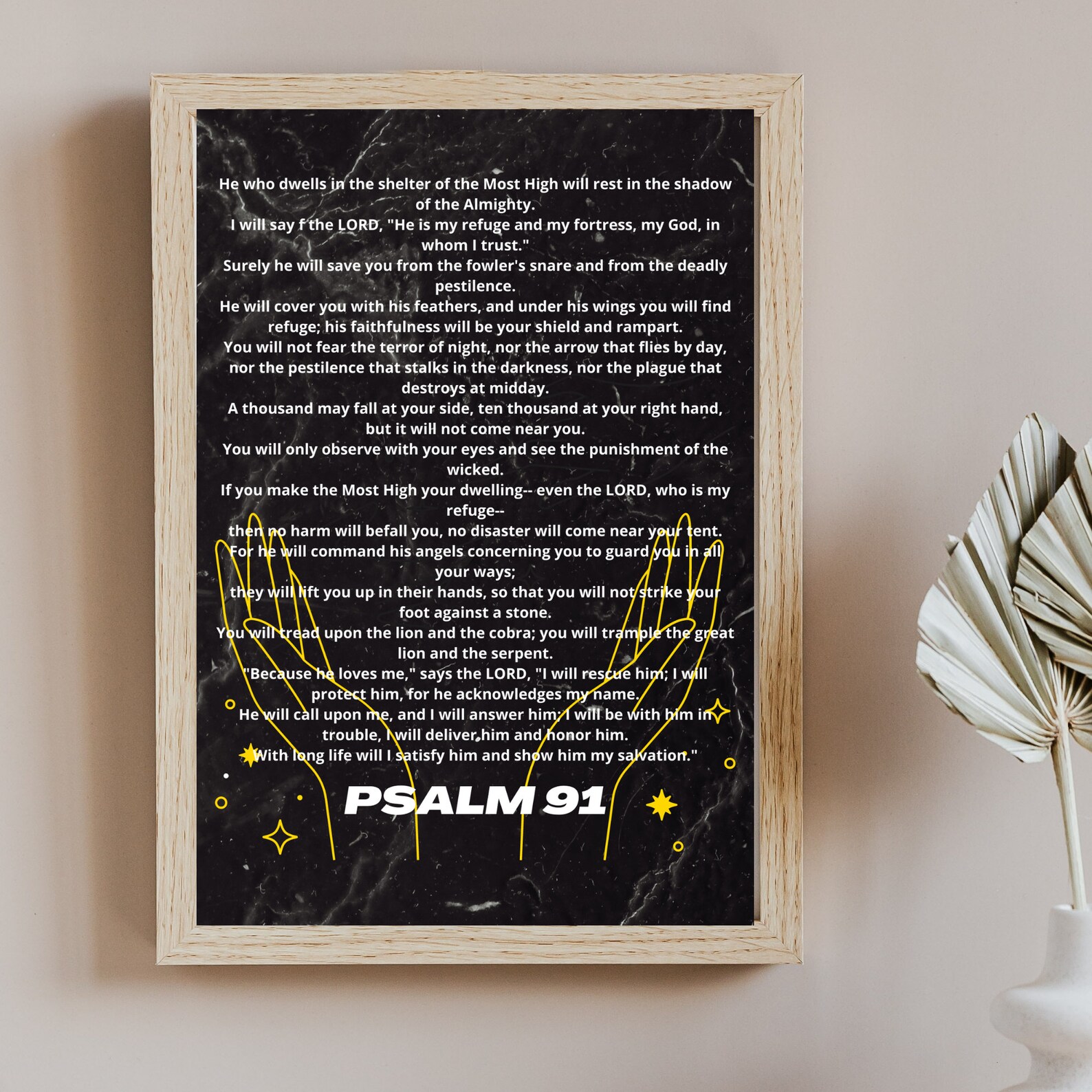 Psalm 91 Christian Wall Art Bible Verse Printable Etsy