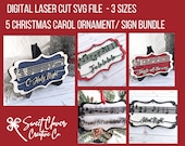 Christmas Carol file, Christmas laser cut file, Music Sign svg, O Holy Night ornament File, Jingle Bells Bauble, Fa La easel, silent night,