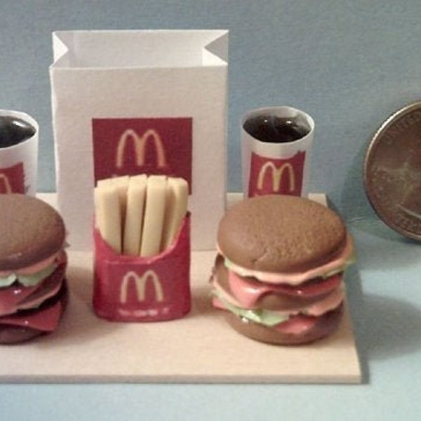 1/6th Scale Doll McDonalds Big Mac Menu Set