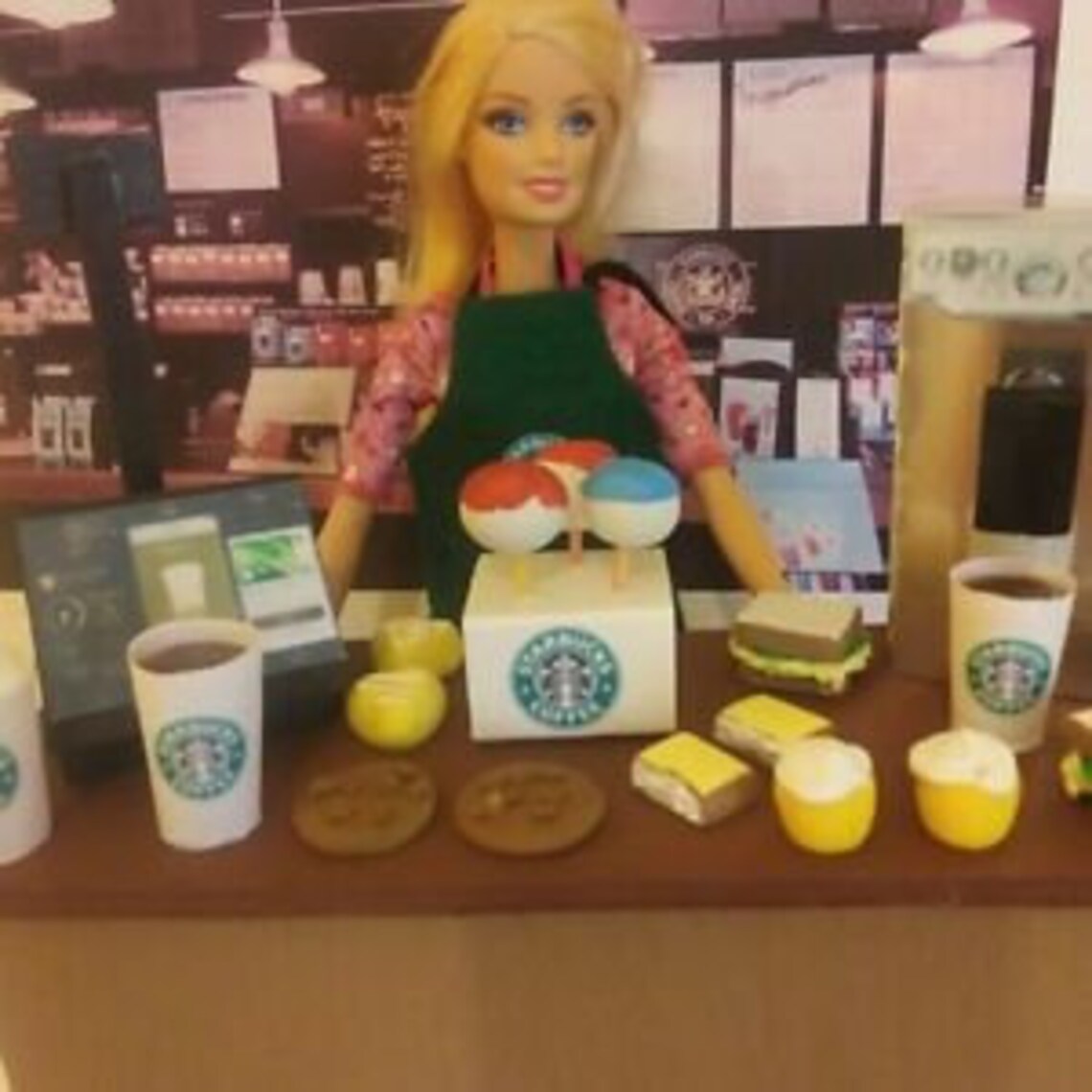 1/6th Scale Doll Starbucks Restaurant Counter Playset Etsy