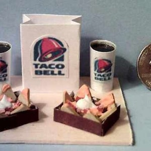 1/6th Scale Doll Taco Bell Nacho Belgrande Fast Food Menu Set