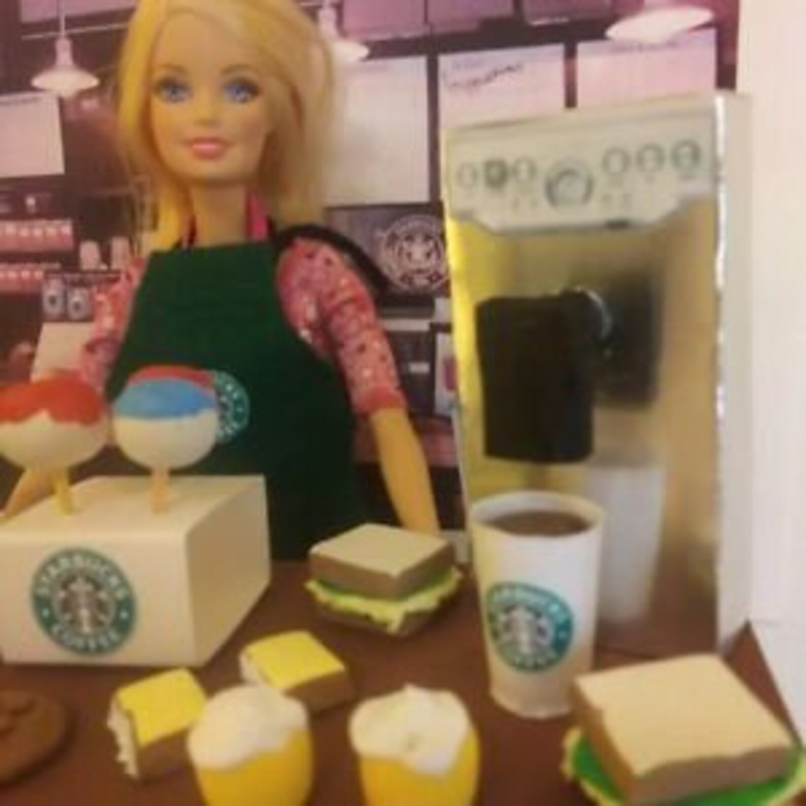 1/6th Scale Doll Starbucks Restaurant Counter Playset Etsy