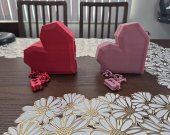 Caja de corazón con cremallera - impresa en 3D