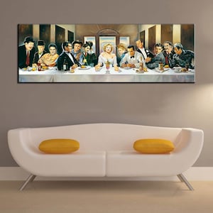 The Last Supper, Version, Celebrities, Cinema, Music, Illustration, Oil Painting, Canvas Painting, Wall Art,Wall Decor,