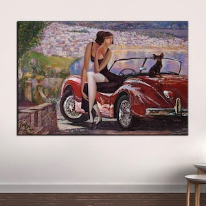 Classic Car, Classic Woman, Old Car, Vintage