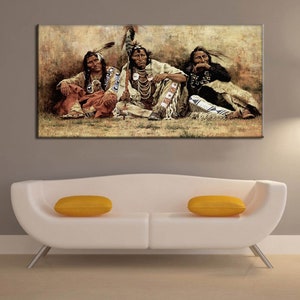 Indian, American continent, Locals, Panoramic, Indian chiefs