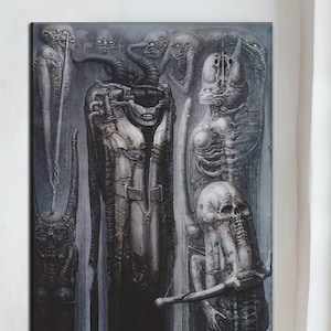 Necronomicon, Giger, Hans Rudolf Giger,  Alien, Canvas Painting, Wall Decor, Wall Art