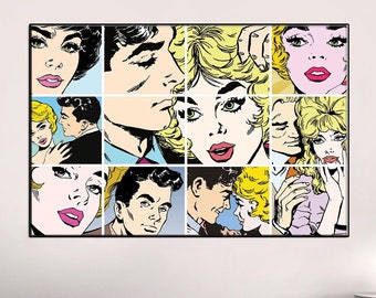 Roy Lichtenstein, Popart, Contemporary Art, Illustration, Canvas Painting, Canvas Board