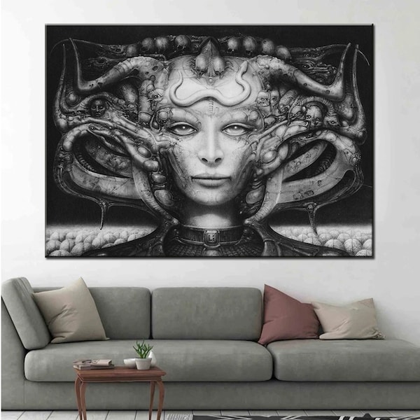 Giger, Hans Rudolf Giger, Necronom, Alien, Canvas Painting, Wall Decor, Wall Art