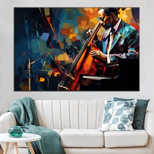 New York and Jazz, Jazz Club, Night and Music, Concert, Orchestra, Jazz Wall Decor, Canvas Painting
