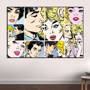 Roy Lichtenstein, Popart, Contemporary Art, Illustration, Canvas Painting, Canvas Board
