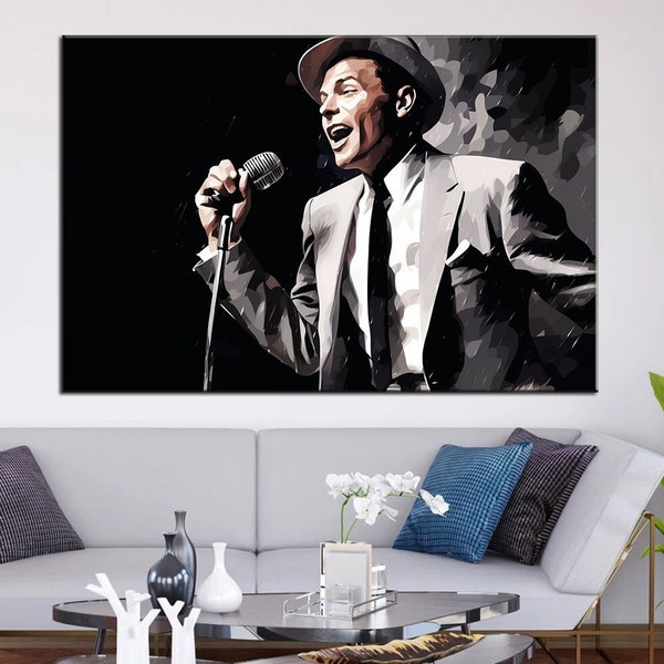 Frank Sinatra, Jazz Music, Jazz Club, Night and Music, Jazz Wall Decor, Canvas Painting, Singer, Blues,