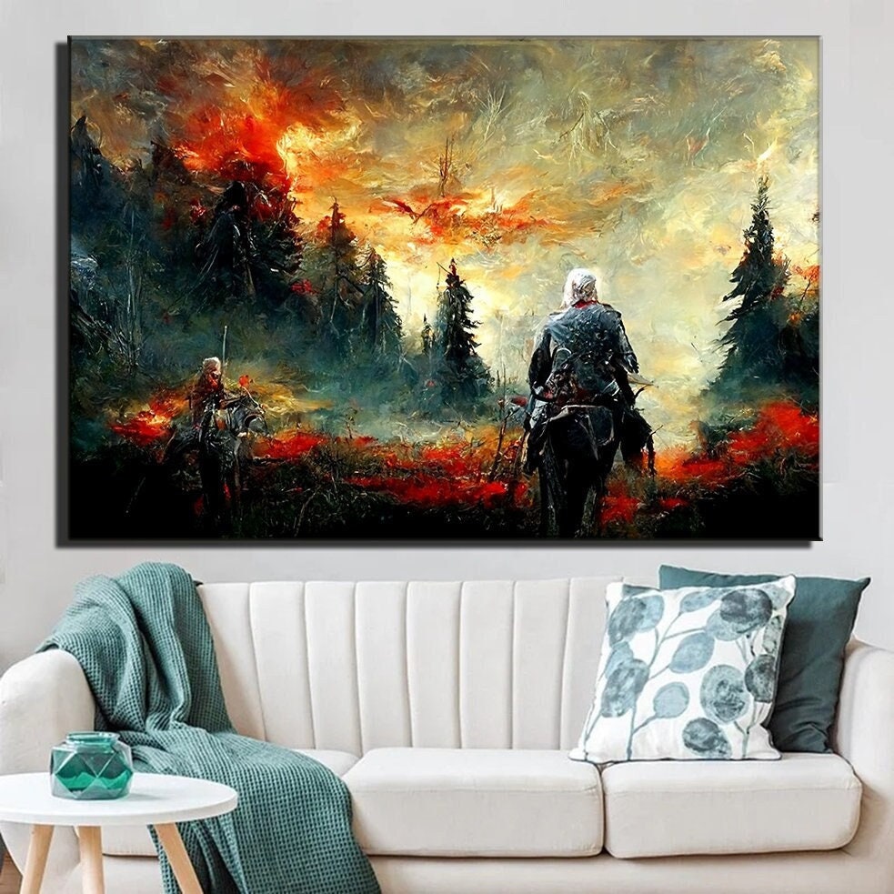 The Witcher, Oil Paint Design Canvas, Wall Art, Wall Decor