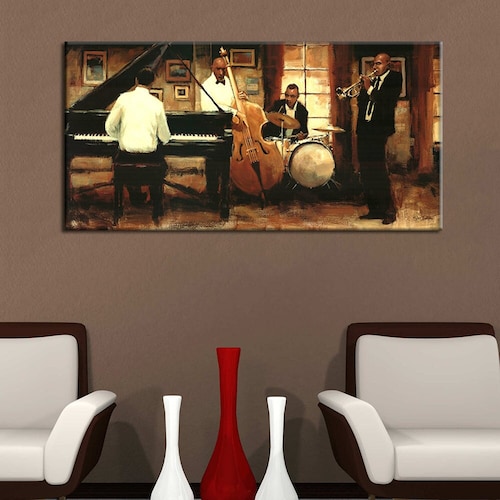 Jazz Club Night and Music Concert Orchestra Oil Painting - Etsy