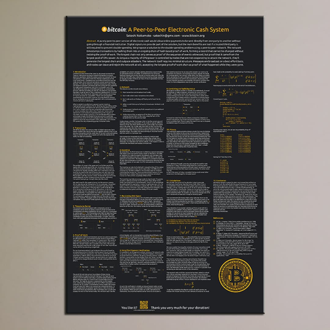 Bitcoin, Whitepaper, Satoshi, 21 Million, İnflation, Decentralized,  Hashcash, Timechain, Mining, Bitcoin - Etsy