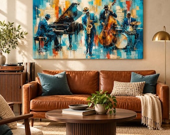 Blues Guitar,  Art Vintage Car, Art American, Wall Art, Music Room Decor, Retro Canvas Art