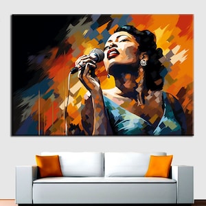 Billie Holiday, Abstract, Jazz Club, Night and Music, Concert, Orchestra, Jazz Wall Decor, Billie Holiday, Singer,Jazz Singer