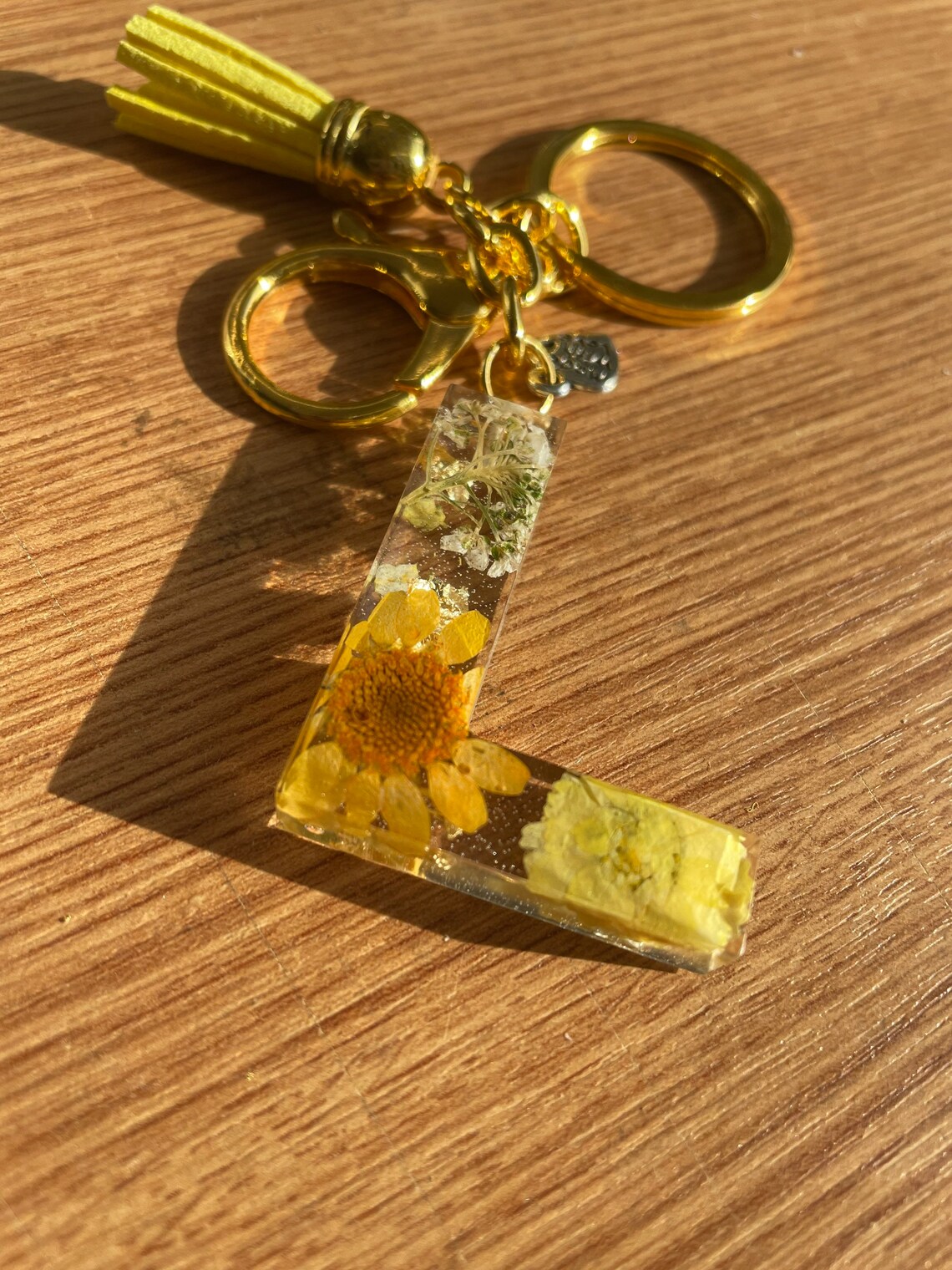 Personalised Epoxy Flower Keyring Etsy