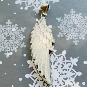Angel Wings; Angel Wings Bone Curved Tibetan Silver, 3” Inches Long, Nature Designs, Buffalo Bone Curved..TSP20