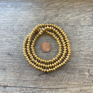 Brass Saucer Beads - 24” inches Long Strand, 4x7mm,  Spacers, Jewelry Making Beads, BB-15