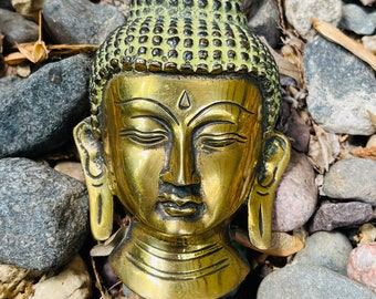 Brass Buddha Head Statue, Buddha Statue, Home Decor, Yoga Life, Zen Life…