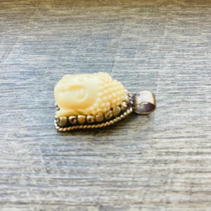 Resin Buddha Pendant: Turquoise, Coral, Tibetan Silver (1.12") image 11