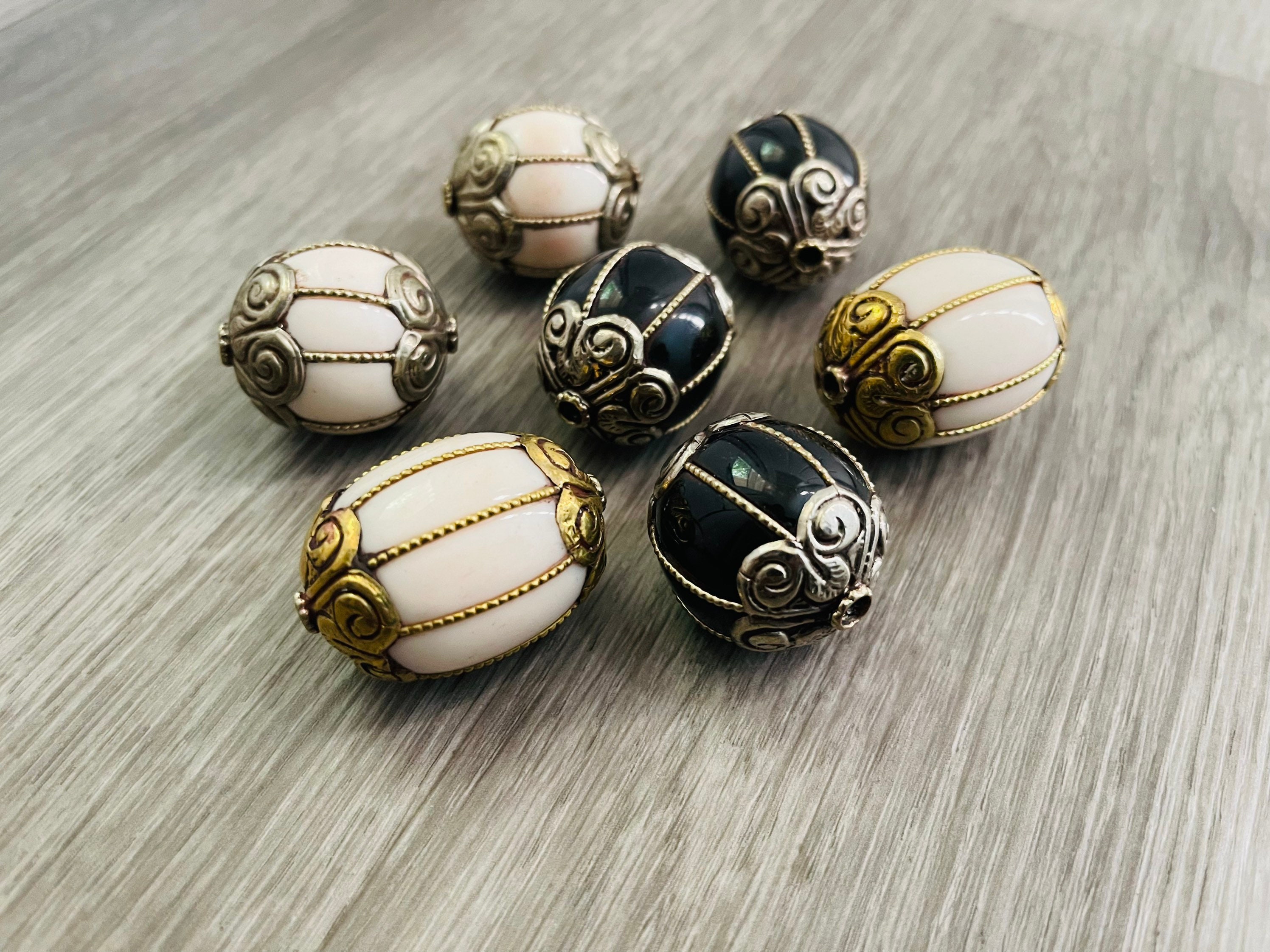 Tibetan Style Alloy Cuboid Swirl Bead Set of 10 Antique Gold 