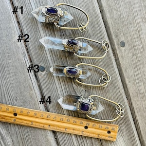 Anhänger aus Bergkristall, Amethystspitze und Tibetsilber