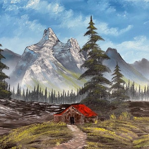 A Spectacular View: Bob Ross Inspired Oil Painting 18&quot;x24&quot;
