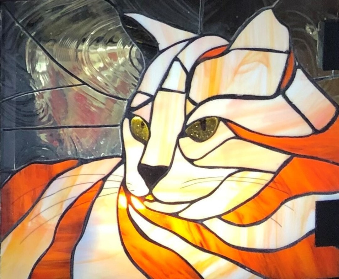 The Cheshire Cat Stained Glass Window - Etsy